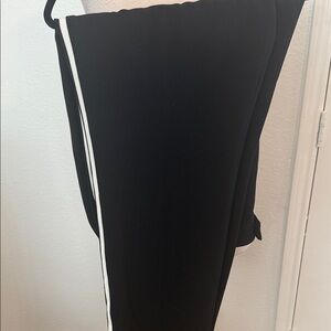Tahari Black Pants with White Strip